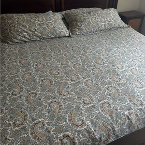 Ralph Lauren Rylie Blue, Brown and beige Paisley Duvet Cover with 2 Shams